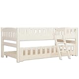 タンスのゲン 二段ベッド 収納 ロータイプ 子ベッド付き2段ベッド 木製 シロップ ホワイト 11719055 WH