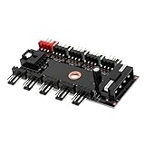 IPOTCH PWMファンスプリッタハブ　PCクーラーファン　電源ケーブル　1〜10ウェイ　4ピン　ファン　ハブスプリッター　ケーブル　PWM 3ピン