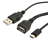 JSER USB-C Type-C USB 3.1 ホスト - USB 2.0 メス OTG データケーブル 抽出電源付き 携帯電話 Air Pro対応