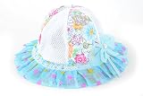 トムトムデザイン ベビー帽子 女の子 花柄 UV＆熱中症予防 夏 メッシュタイプ (ブルー)