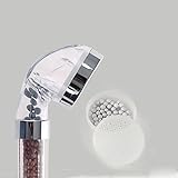 Ywyun ラウンドハンドヘルドシャワー降雨Sparyhead節水リフレッシュハンドシャワー、SPAアニオンSuperchargingビューティーシャワー+1.5 Mホース+メッキベース