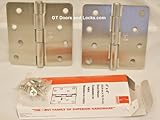 2パックHager 4 " x 4 "住宅用サテンニッケルドアヒンジネジで