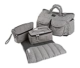 7 A.M. ENFANT Voyage Diaper Bag, Heather Grey/Grey, Large by 7A.M. Enfant