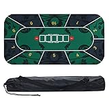 トレカ天国 ポーカー マット テキサスホールデム プレイマット カジノ 収納袋付き (ブルー, 60×120cm)