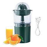 ジューサー 250 ミリリットル電動シトラスオレンジジューサー絞り器 USB充電式 レモン果物咀嚼機ミニ ジューサー抽出器 ポータブル 家庭用フルーツプレス機 ホーム＆キッチン250ML (グリーン)
