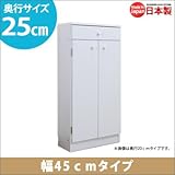 薄型ろうかキャビネット(幅45ｃｍタイプ)奥行25ｃｍ (ホワイト)UKD-42T