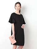 Angeliebe エンジェリーベ マタニティ ワンピース 授乳口付き ウォッシャブル ジョーゼット フレア スリーブ ワンピ 妊婦服 産前 産後 L ブラック 21935 21935170