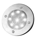 hjuns-Wu 5色光源 九つLED電球 埋め込み式 ガーデンライト 地上ランプ 屋外光路庭装飾 埋め込み式防水ライト 防犯ライト ガーデン、庭、芝生、公園に適うアウトドア用ライト A:白色光