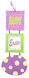 Glittery Happy Easter Egg Wall Hanging Sign [並行輸入品]