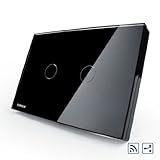 米国/ AU標準、スマートホーム、vl-c302sr-82、ブラックパールクリスタルガラスパネル、2ウェイデジタルリモートコントロールホーム壁ライトスイッチ