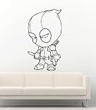 Cool Marvelスーパーヒーロー壁デカールLittleデッドプールベビービニールインテリアステッカーmk1649