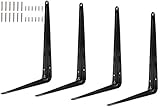 棚受け ブラケット 黒 4本セット (250mm × 200mm) ビス24本付き ccr