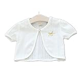 Candykids ガールズ女の子 ボレロ カーディガン　半袖 子供 女の子 用　ホワイト ピンク 薄手 柔らか カーデ 女の子 フォーマルキッズ フォーマル ドレス 可愛い発表会 入園式 結婚式 パ