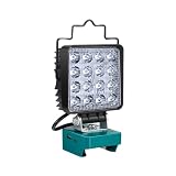 マキタ 18V 充電式 ワークライト LED フラッドライト コードレス作業灯 LED投光器 マキタ 18V バッテリー対応 48W 3000LM IP65防水防塵 手提げ付 スマホ充電 USB充電 Type-C充電 超高輝 携帯型 工事現場/非常用照明/屋外作業/キャンプ/登山/夜釣り/防災/停電に最適 軽量 日本語説明書（バッテリー別売り）