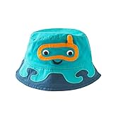 Boys Cotton Floppy Brim Bucket Hat Sunhat withストラップ( 1 – 6t 47cm/ 18.5"Head Circumference,for 1-2 Ye