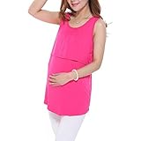 yeesureマタニティbreast-feedingチュニックシャツyf11チュニックゆったりフィット産後ノースリーブジャージーClothes for Maternal カラー: パープル