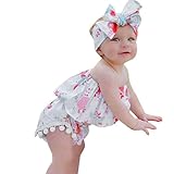 sunbona幼児ベビーガールズプリンセスプリントオフ肩トップス+ショートパンツヘッドバンド3pcs服装服 カラー: ホワイト