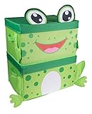 Green Frog Kid's Collapsible Toy Storage Organizer Stacking 2-Piece Set [並行輸入品]