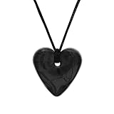 Heart Chew Teething Pendant Midnight Shim by Gumigem - Silicone Teething Jewellery (Black) by Gumige