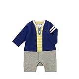 [ミキハウス] MIKIHOUSE 【ミキハウス(ベビー)】 カーディガンスタイル風カバーオール (70cm・80cm) 41-1202-970 青 70cm