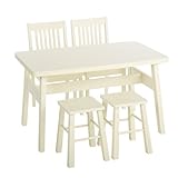ダイニングセット かわいいデザインの、スツール モダン ダイニングセット ダイニングテーブル 5点セット(120cm幅/4人用) ホワイト