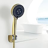 Hiendure ゴールデン シャワー シャワーヘッド 節水 ハンドヘルドシャワー セット