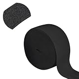 パンツのゴム 交換用 50mm 平ゴム ブラック 10m - 厚み1.1mm 高耐久 用途別弾性紐 (スニーカー パジャマ 手芸) (ブラック, 幅50mm 長さ10M巻) [並行輸入品]