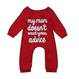 新生児服　男の子　女の子 アルファベットプリント 赤いロンパース　赤ちゃん　ボディースーツ子供服 綿 長袖 (6-12M)