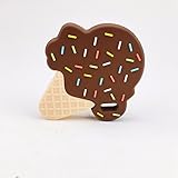 Mamimami Home 歯茎をマッサージ 歯がため 歯固め おしゃれアイスクリー 8x6.8cm シリコーン製 赤ちゃんの玩具 おしゃぶり　ペンダント 男の子 女の子 キュート 出産祝い 内祝い 
