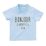 名前入り Tシャツ / ベビーサイズ [BT413] 80cm ライトブルー 出産祝い 誕生日 プレゼント おしゃれな 名入れ ベビー服