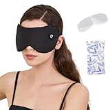 ホットアイマスク 充電式 アイマスク 睡眠用 3段階加熱 自動電源オフ アイウォーマーサイズ調節可能 ウォッシャブル 着脱可能 軽量 快眠グッズ ボーナスのラベンダーバッグ 収納バッグ