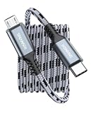 SNANSHI USB C - Micro USBケーブル 4フィート - ナイロン編組タイプCからマイクロUSB充電器コード 充電&同期対応 リングビデオドアベルバッテリー、Kindle、PS4コントローラー、Galaxy S7に対応