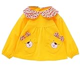 【SEBLES】 キッズ ベビー くま ポケット キュート エプロン スモック 幼稚園 お絵かき 全4色 サイズ 75 80 90 100 クロスセット (イエロー,100)