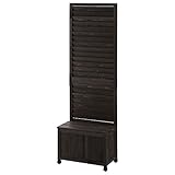 ラティス プランター付 フェンス 木製 庭フェンス ガーデニング 日除け ベンチ 〔60×180cm〕 ルーバーDBR