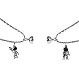 Amazon カップルのためのペアペンダントラブハートネックレス 運命は彼と彼女の願いの石の磁石を愛する男性女性のためのカップルネックレス バレンタインデー 誕生日のための愛のペンダントギフト ネックレス 通販