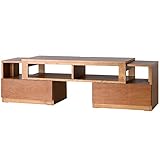 【テレビボード】 伸縮式テレビ台 幅122〜222cm ライトブラウン LS-671CH