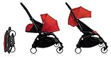 BabyZen Yoyo+ Stroller Bundle - Black Frame, Red Fabric (Yoyo+ Stroller, Canopy, & Newborn Set) by B