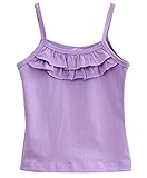 Plus Nao(プラスナオ) キャミソール ノースリーブカットソー 薄手タイプ フリル トップス 夏 子供服 女の子 女児 小学生 キッズ KIDS 無地 140 パープル