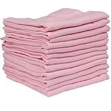 12 x PINK supreme quality Muslin Squares.100% cotton by Bee Bo