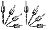 【Alimama】 木工用ドリル 皿取錐ドリル 皿錐 面取り バリ取り 下穴 座ぐりドリル 3 4 5 6 mm 8本セット