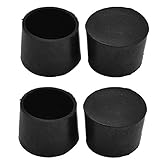 uxcell 家具足カバー テーブル足 プロテクター エンドキャップ ゴム 円形 ブラック 40mm 4個入り