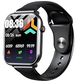 スマートウォッチ 【スポーツからビジネスまで万能】 Bluetooth通話付き 100種類以上運動モード iPhone対応 IP68防水 アンドロイド対応 歩数計 活動量計 Smart Watch 腕時計 250種類以上文字盤 スポーツウォッチ 着信通知 明度調整 腕上げ点灯 日本語説明書 レディース/メンズ (ブラック)