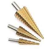 HOMEIDOLステップドリル チタンコーティング　3本セット HSS鋼