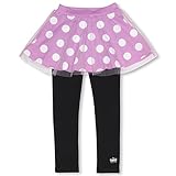 ベビードール チュール付スカッツ ウルトラストレッチパンツ レギンス付スカート 子供服 110 11パープル/ドット:ロング丈