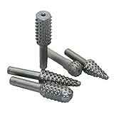 Fenteer 5本 回転バーセット ラスプ ドリルビット 45スチール 6mmシャンク 木工ツール 研磨工具