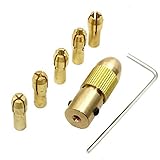 7PCS /セット 黄銅 0.5〜3mm 小さい 電気ドリルビットコレットマイクロ ツイスト3.17mmドリルチャックセット レンチ付き,