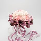 ウェディングブーケ 結婚式　ウェディングパーティー　花嫁　造花の　花束　リボン付き　おしゃれ　フラワー (紫＋白)