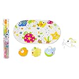 Kushies Baby 4 Piece Bath Mat and Squirter Set, Marine by Green Frog Art