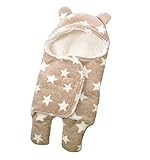 scoray 【おくるみ】 新生児 帽子付き カバーオール ロンパース ブラウン (大)