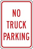 Accuform Signs FRP148RA Engineer-Grade Reflective Aluminum Parking Sign Legend NO TRUCK PARKING 18 L